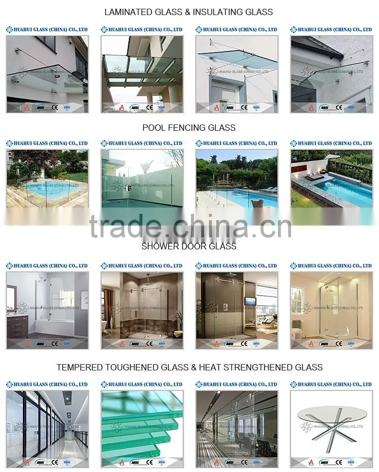 6mm rectangle hinged tempered clear glass shower enclosure frameless for bathroom with CE ANSI IOS AS/NZS 2208 certificates