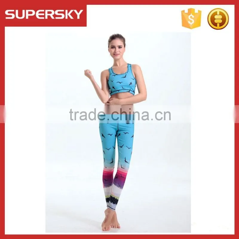 K-823 mesh fitness yoga wear for women sublimation print sport yoga wear