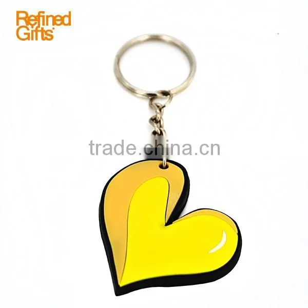 2016 New Design High Quality Cheap price shiny color PVC Rubber Keytag