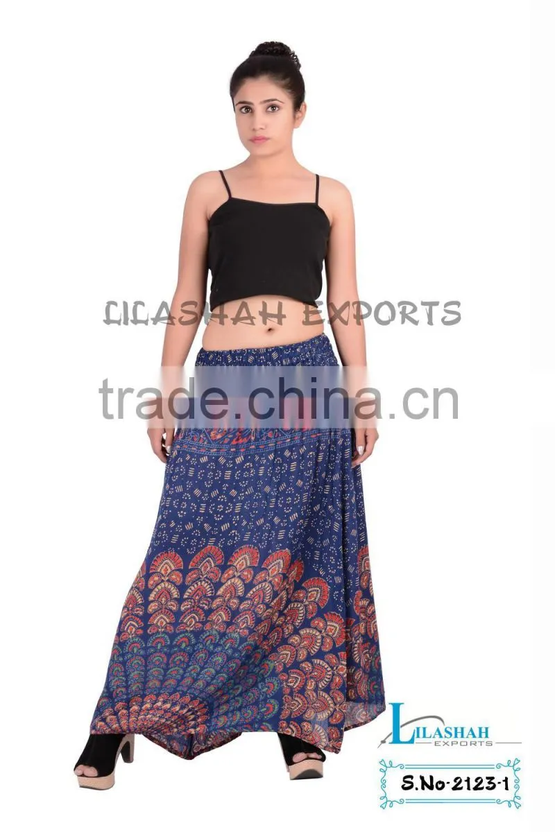 2123 Rayon Mandala Printed Long Skirt Rayon Block Printed Skirt Garments ladies fashion skirts woman skirt suit skirts