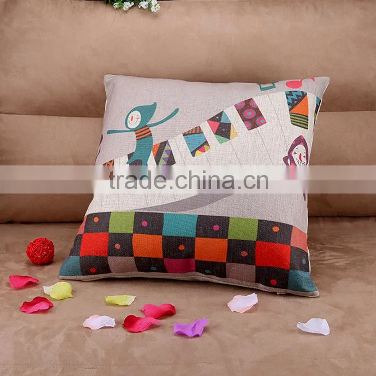 2015 korean music little people cute children cartoon office sofa cotton and linen pillowcases back cushion