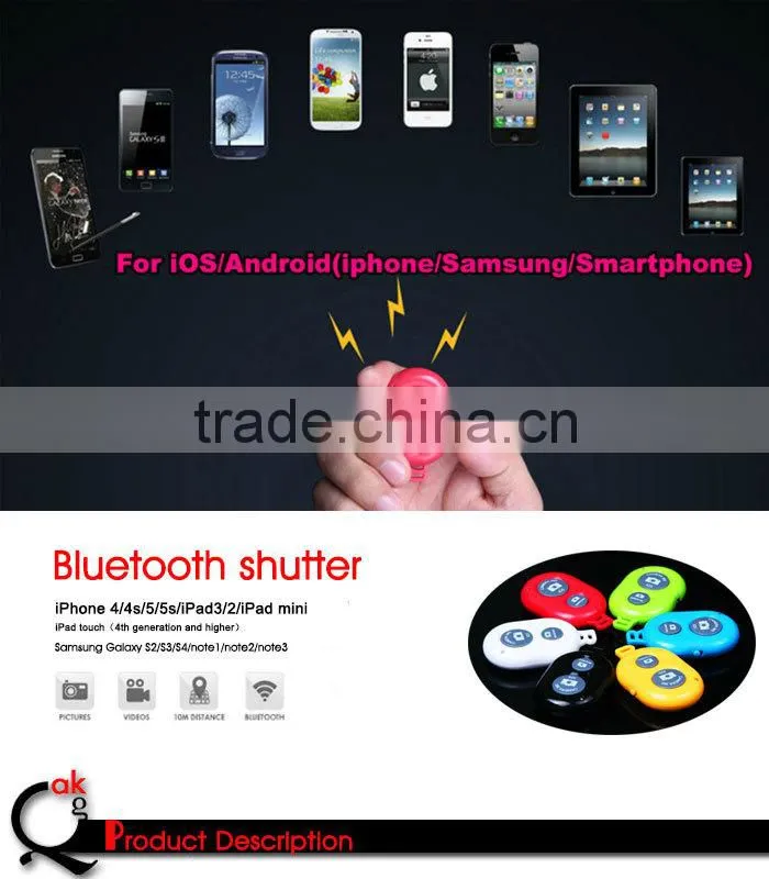 new products selfie bluetooth remote shutter for any mobile phone