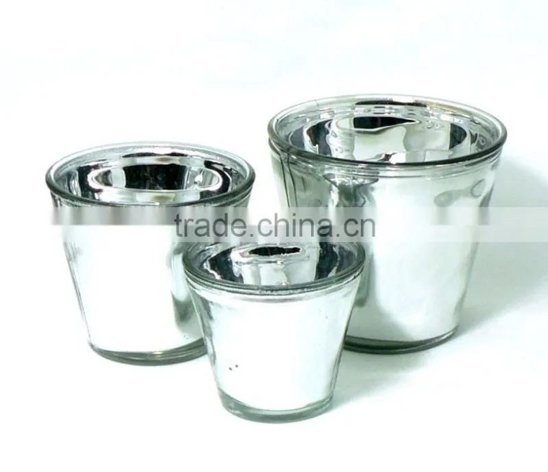 Electroplate Surface Handling Glass Table Flower Pots