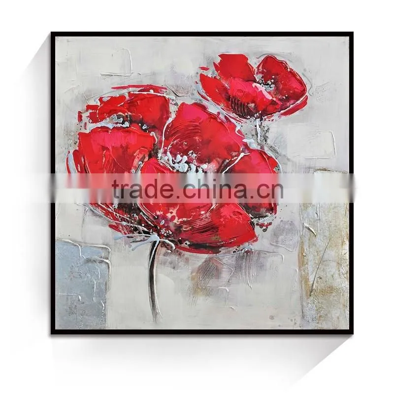SHu1717 handmade flower pot canvas painting for bedroom