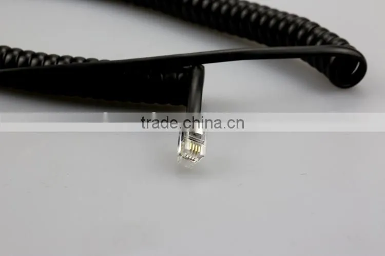 Modular 6P2C round Telephone Extension Coil Cord cable