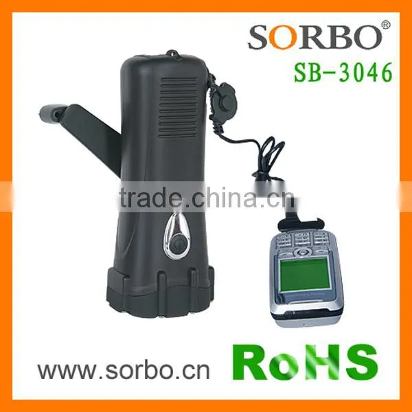 LED Dynamo Waterproof Flashlight/Rechargeable Handheld Cellphone Charger LED Torch Flashlight