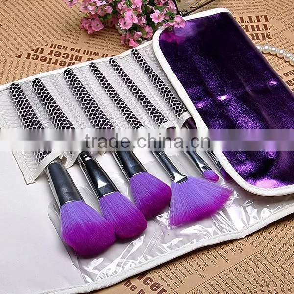 Hot!!100% High Quality 16 Pcs Professional Purple Makeup Brushes Set Tool Make Up Wood Tools Case Cosmetic Brush