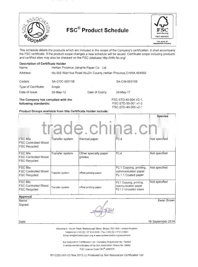 Carbonless Copy Paper NCR Paper for Multiply Applications