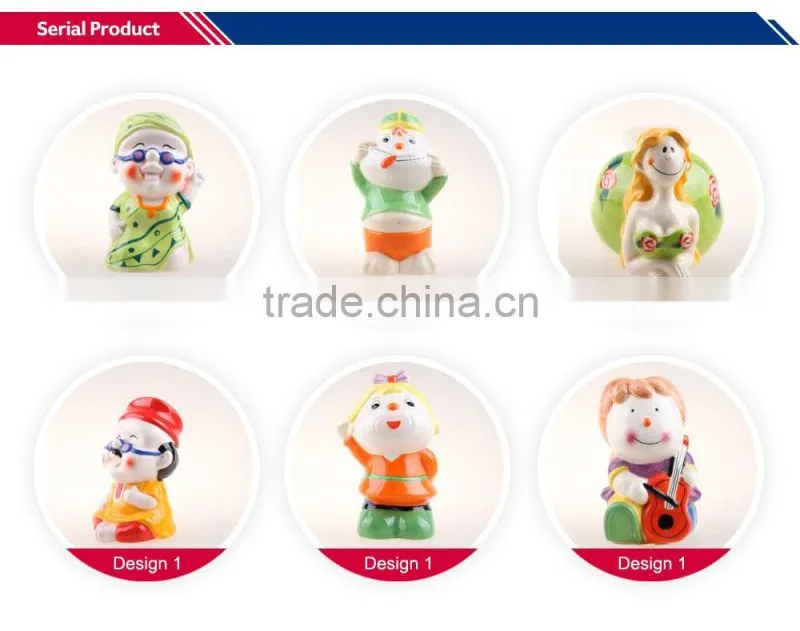 Hot selling police add digital V shape lovely ceramic coin bank for home decoration