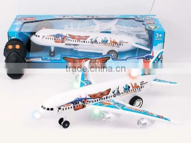 10212392 CE Approval Two Function Remote Control lighting A380 airplane toys