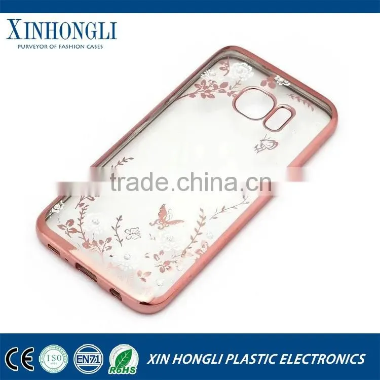 custom Electroplate Soft tpu pc case for samsung galaxy s7 s7edge ,electroplating tpu case