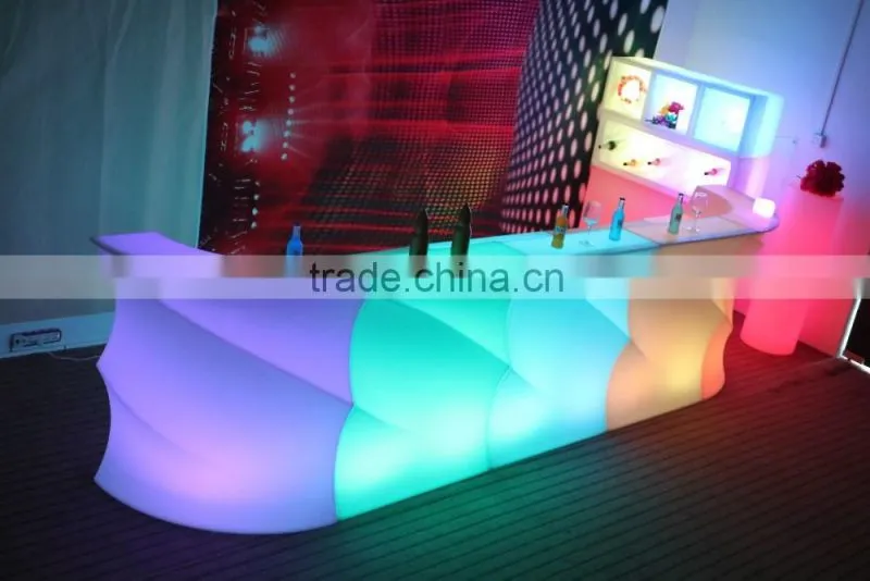 2016 new design cafe LED bar counter/LED light up bar table with remote control