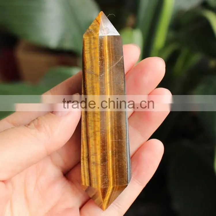 Natural yellow tiger eye crystals healing stones point
