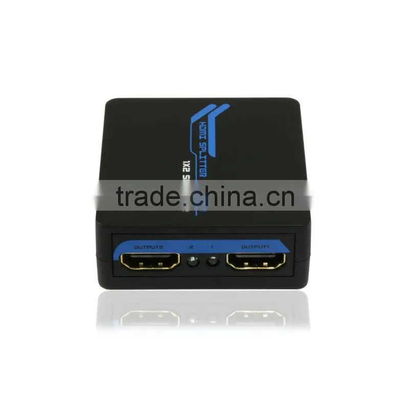 Hot video player Mini audio Video splitter HDMI Splitter 1X2 with IR Support CEC function