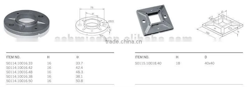 304 steel post base plate stainless steel pipe base plate