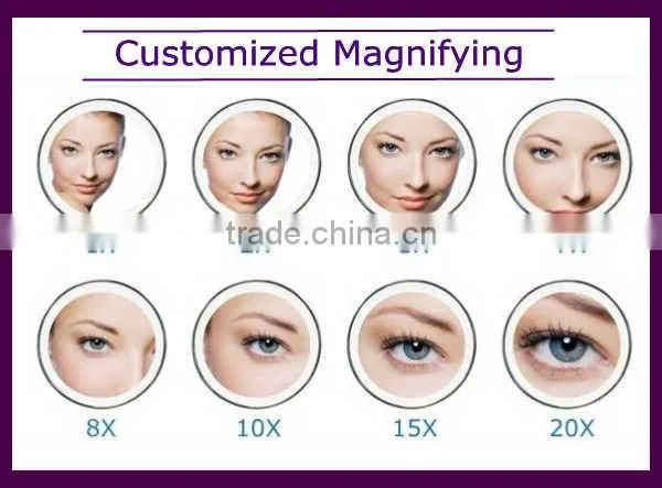 Custom modern round desktop makeup mirror