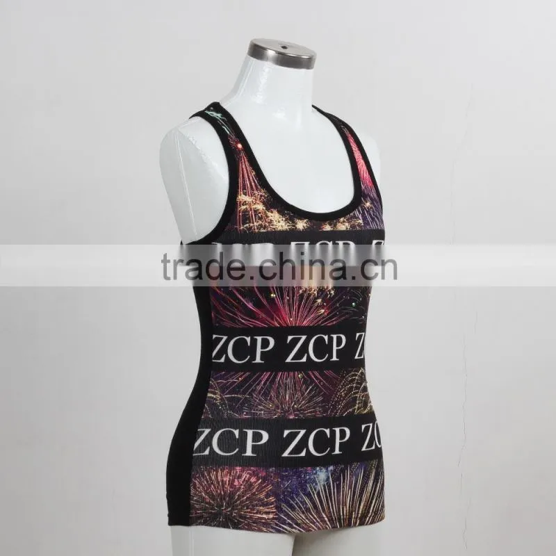 F5S15034 Fashion Custom Print Fitness Tank Tops for Women