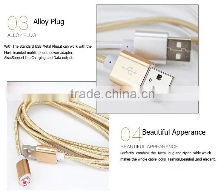 Hot Sale Charging USB Data Cable 2 in 1 Metal Cable