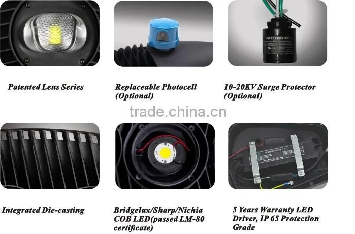 gray/black/blue/white 2700k-6000k cob led streetlight 30w-200w