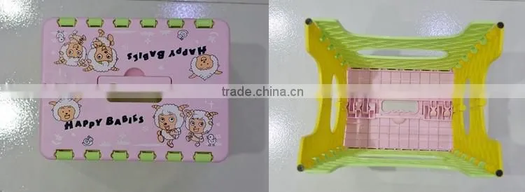 Yellow Color Plastic Folding Stools, Mini Plastic Folding Stools
