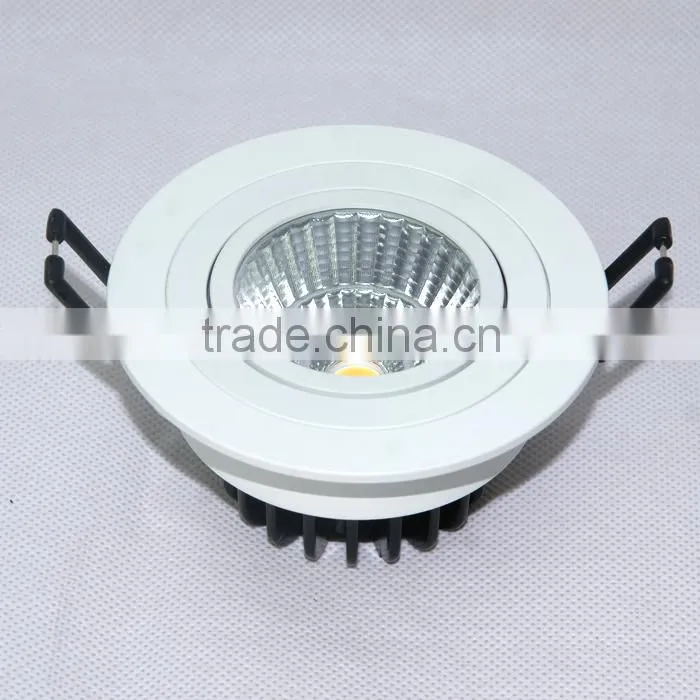 white color downlight led 10w Triac dimmable 7W 9W LED COB round downlight 230v
