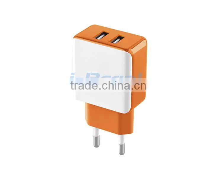 Newest!!!!! 5V 2.1A dual usb mobile phone travel charger,home charger,wall charger