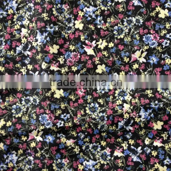 New Arrival 100% polyester small flower print fabric