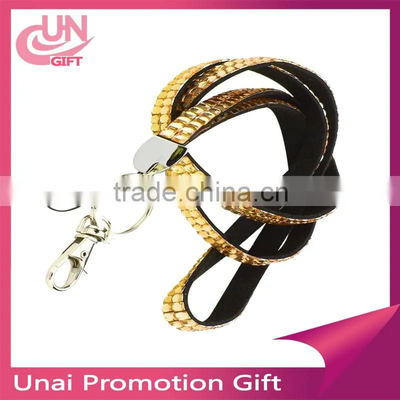 2016 top quality rhinestone lanyard with key ring