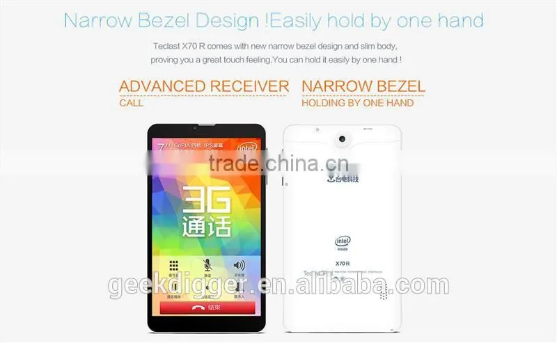 Teclast X70 R 3G Phablet WCDMA inch IPS Retina Screen 64bit Quad Core 1G+8G Cameras Bluetooth 4.0 GPS