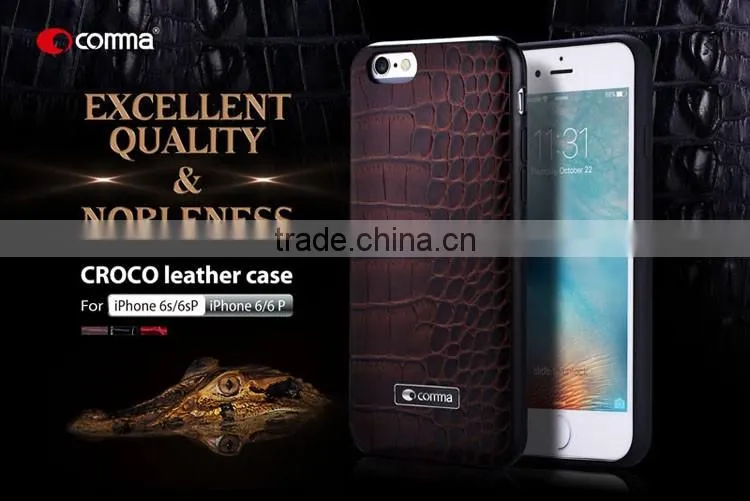 High Quality Croco Cowhide Leather TPU Case Cover For Iphone 6 6S 6 Plus 6S Plus