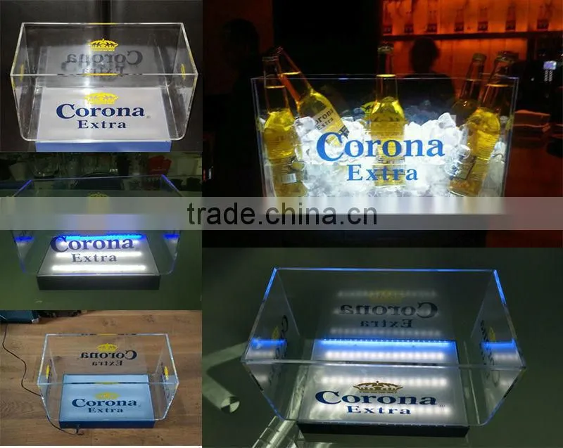 large capacity light up plastic led acrylic corona ice bucket