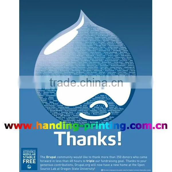 professional customize high quality colorful poster printing service