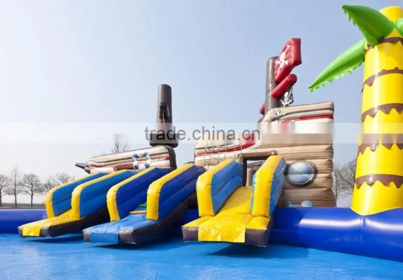 customized inflatable ground water park high sale huge inflatable pool with slides