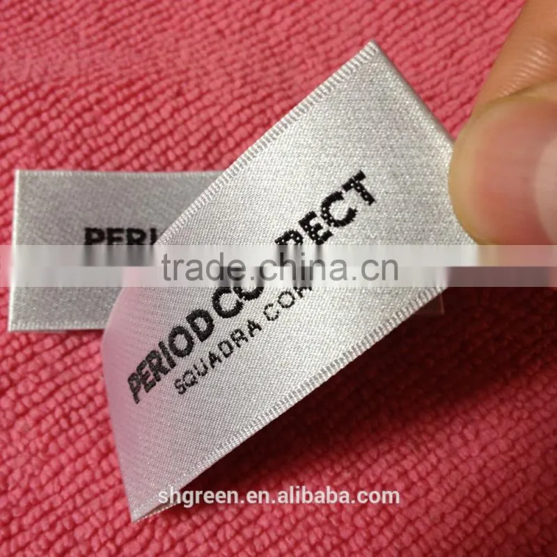 Hot cut fabric end folding main woven labels for garment