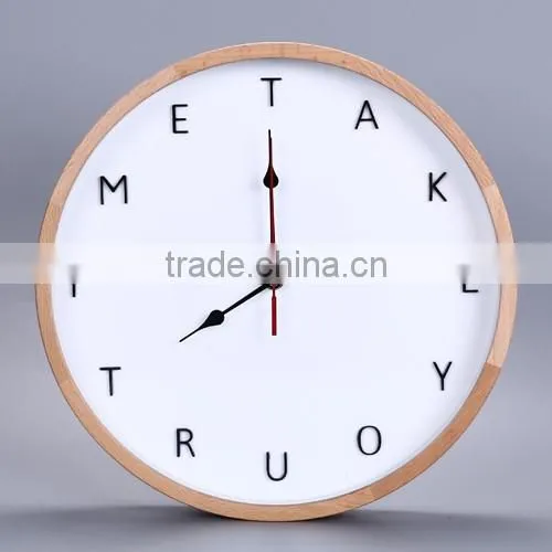 Home Fancy Decorative Cutomized Logo Wooden Wall Clock