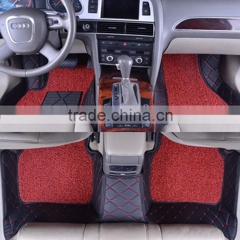5D Green PVC wire coil material 3pcs full set Car Mats Fit All cars