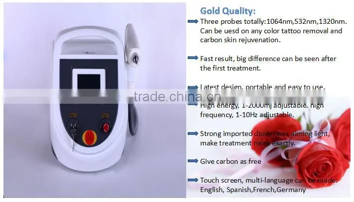 Portable alexandrite pigments removal ND YAG LASER remove tattoo machine