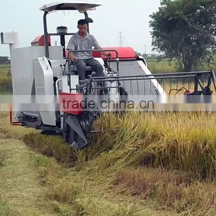 Rice combine harvester with track