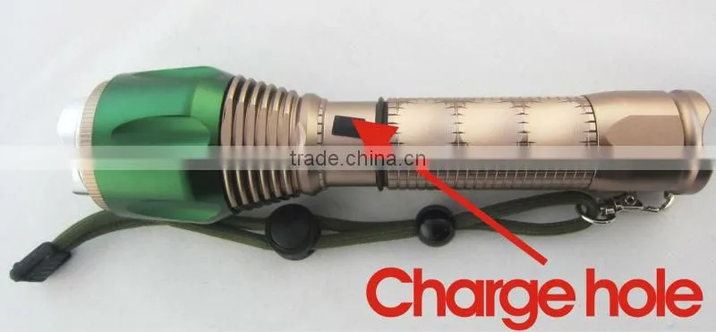5w green&copper-colored rechargeable led flashlight