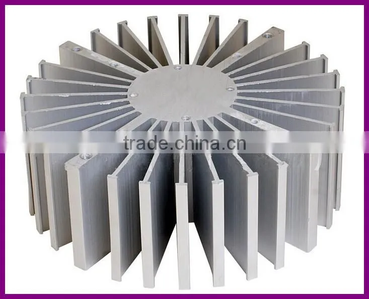 CNC machining black aluminum LED street light heat sink