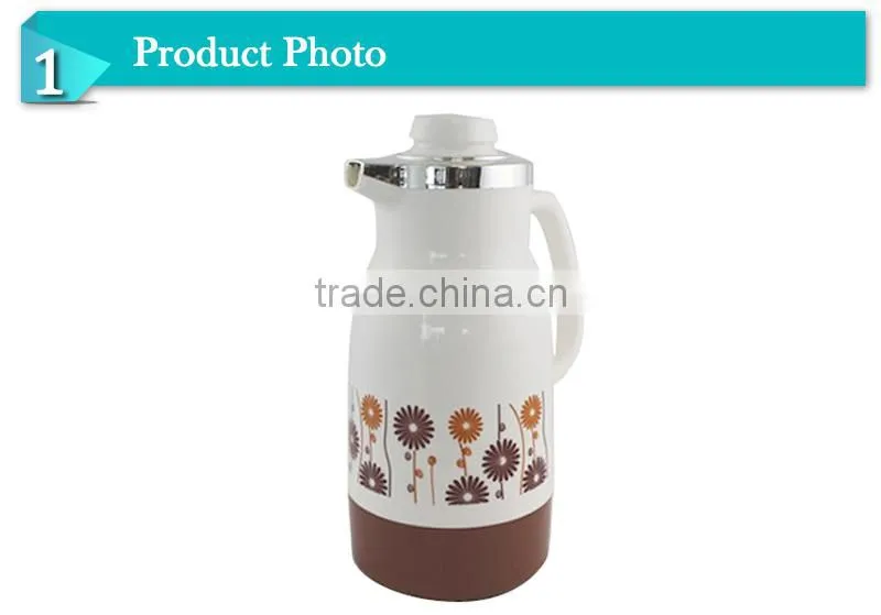 Colorful printing cheap plastic glass inner insulated vacuum thermal jug(JGDT)