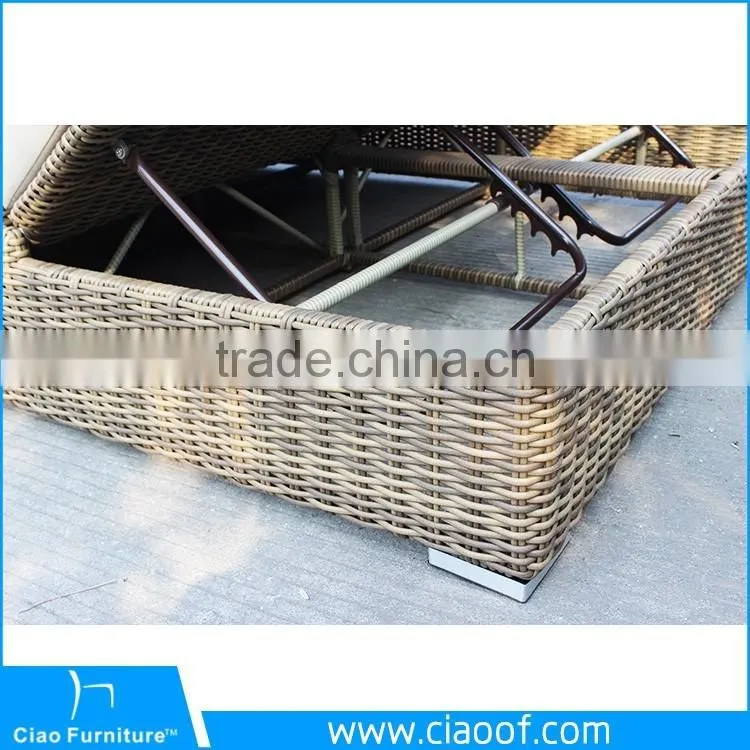 Best Selling UV-Proof Rattan Outdoor Double Lounger