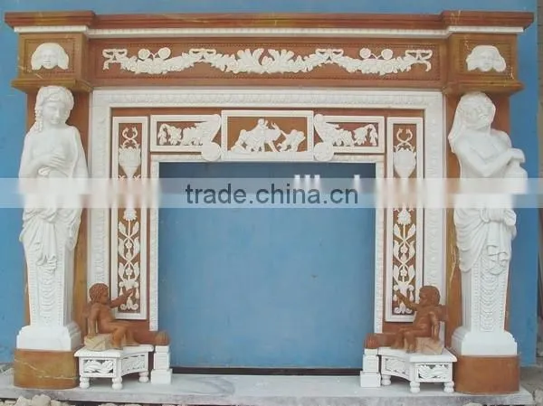 indoor freestanding marble fireplace mantel