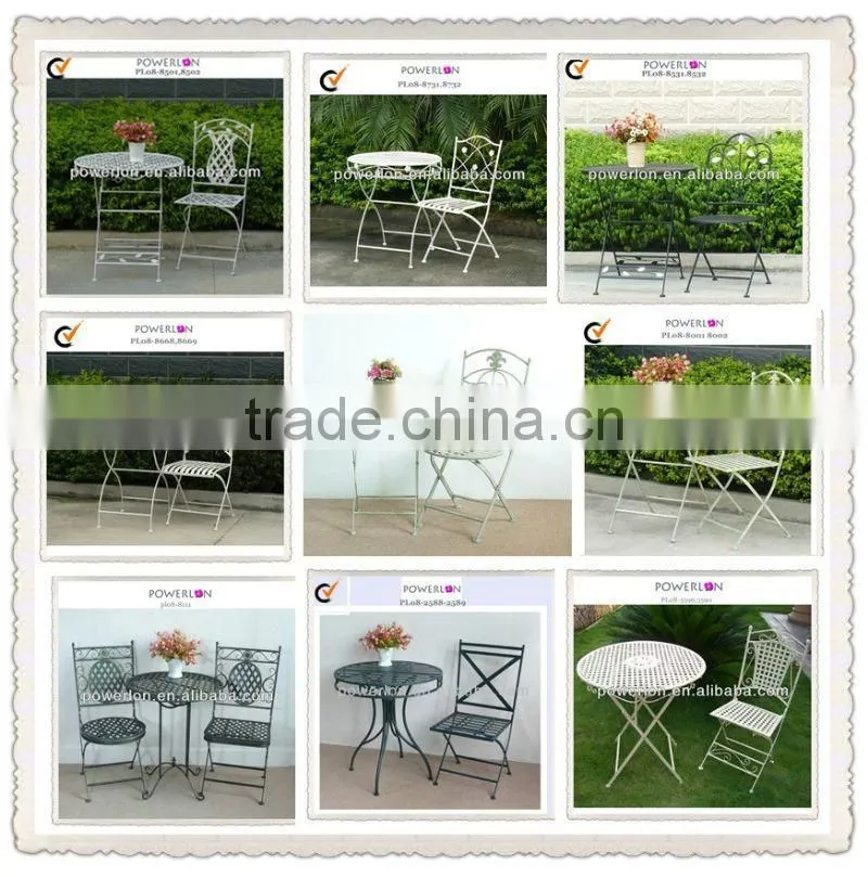 Outdoor Folding Patio Set Wrought Iron Garden Furniture