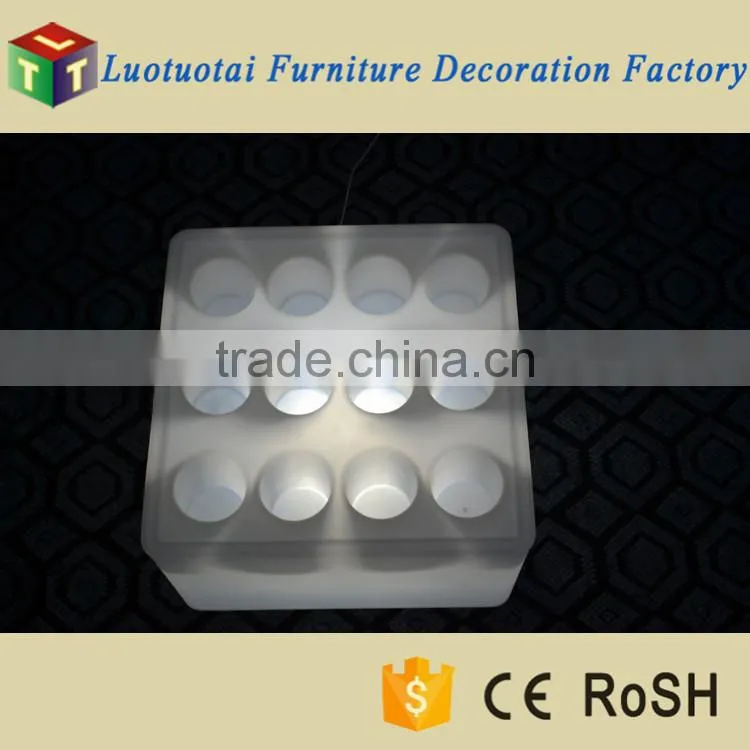 L43*W43*H26cm LED Bar Furniture Illuminated LED wine track/square clear plastic tray/wine glass tray