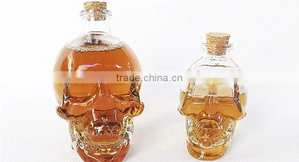 Clear Glass Skull Decanter - Fill It Up W/ Wine, Beer or Liquor, 100/150/380/700 ml