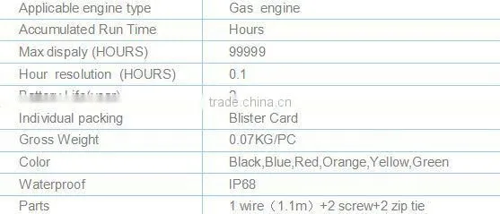 Digital hour meter common model waterproof for any gas engine