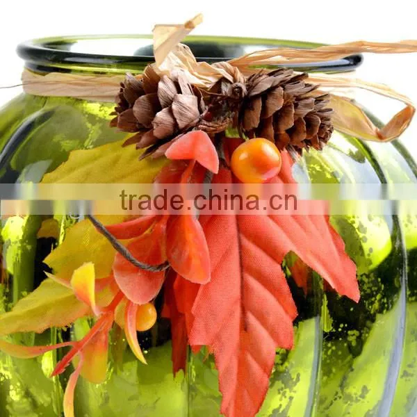 colored pumpkin glass candle holder halloween uesd
