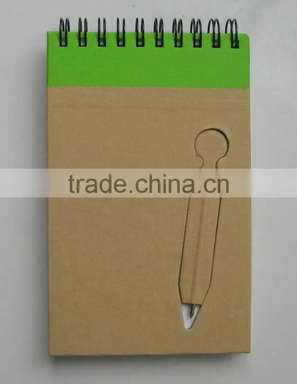 eco friendly notebook with ballpen