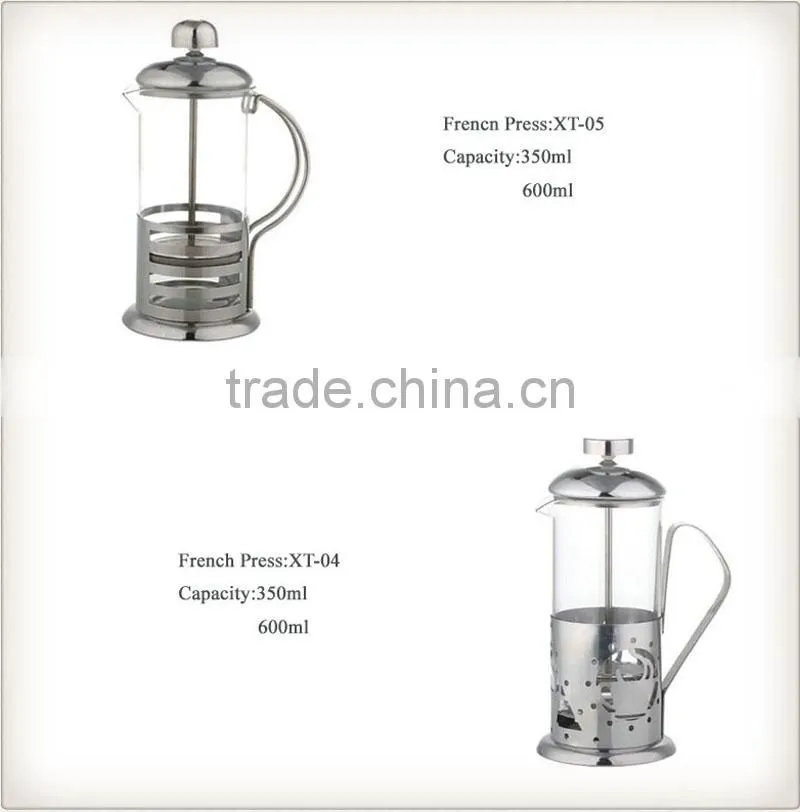 Unique design high quality hot-sale plastic coffee french press mug for various color.